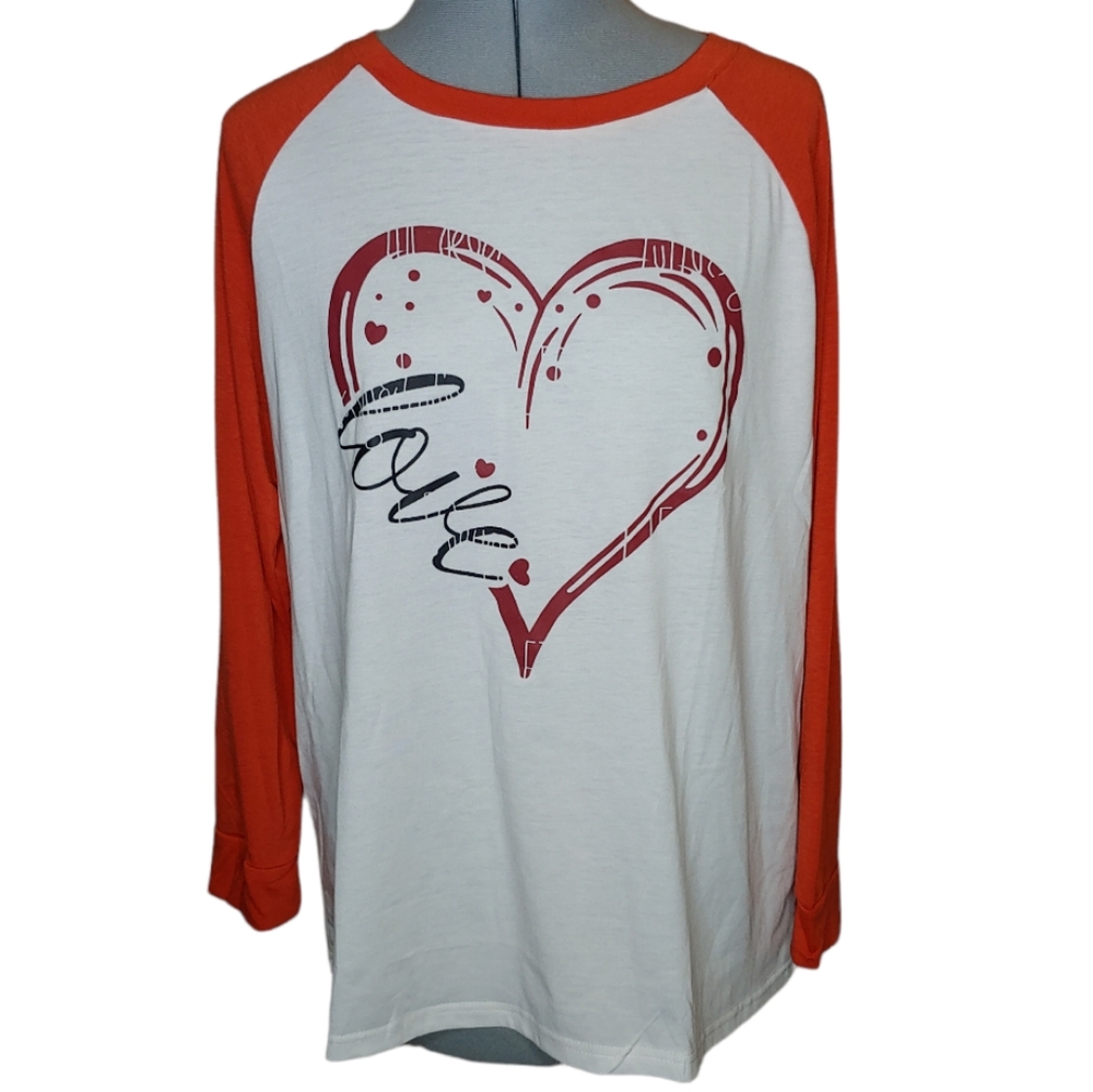 Mislook Love Heart jersey women's 2xl EUC